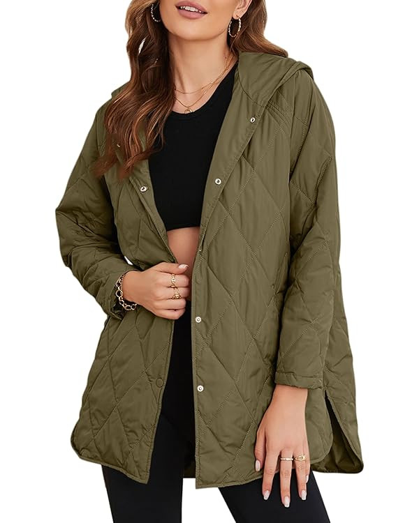 EVALESS Long Jackets for Women Fashion 2023 Winter Coat for Women Business Casual Diamond Quilted... | Amazon (US)