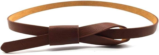 maikun Womens Adjustable Leather Belts Fashion Skinny Minimalism Waist Strap 7 Colors | Amazon (US)