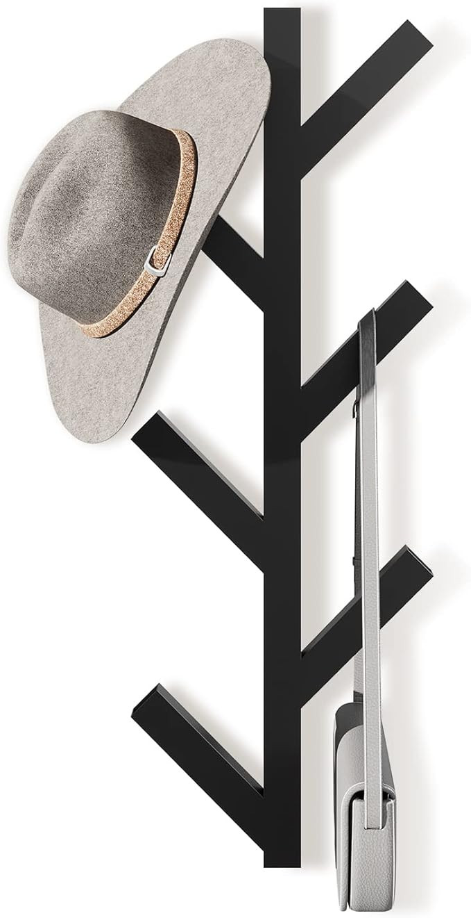 RRG Vertical Coat Rack Wall Mounted 16 Inch, Metal Modern Wall Coat Tree for Hats, Jackets, Bags,... | Amazon (US)