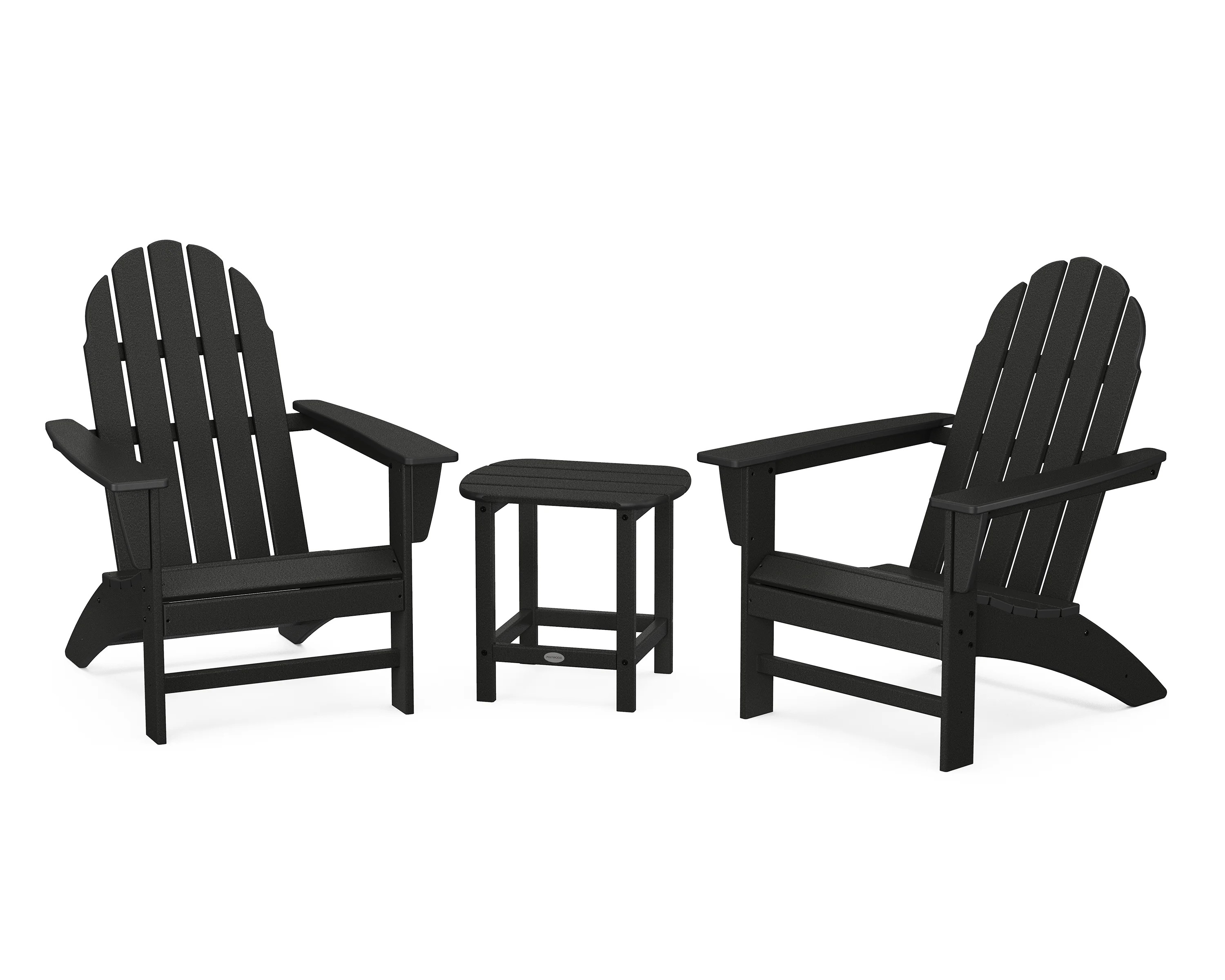 POLYWOOD Vineyard 3-Piece Adirondack Set with South Beach 18" Side Table in Black - Walmart.com | Walmart (US)