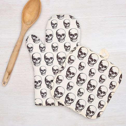 Counter Couture Skull Oven Mitt & Pot Holder | West Elm (US)