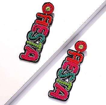 Cinco De Mayo Earrings for Women Colorful Beaded Fiesta Pinata Drop Dangle Earrings Statement Par... | Amazon (US)