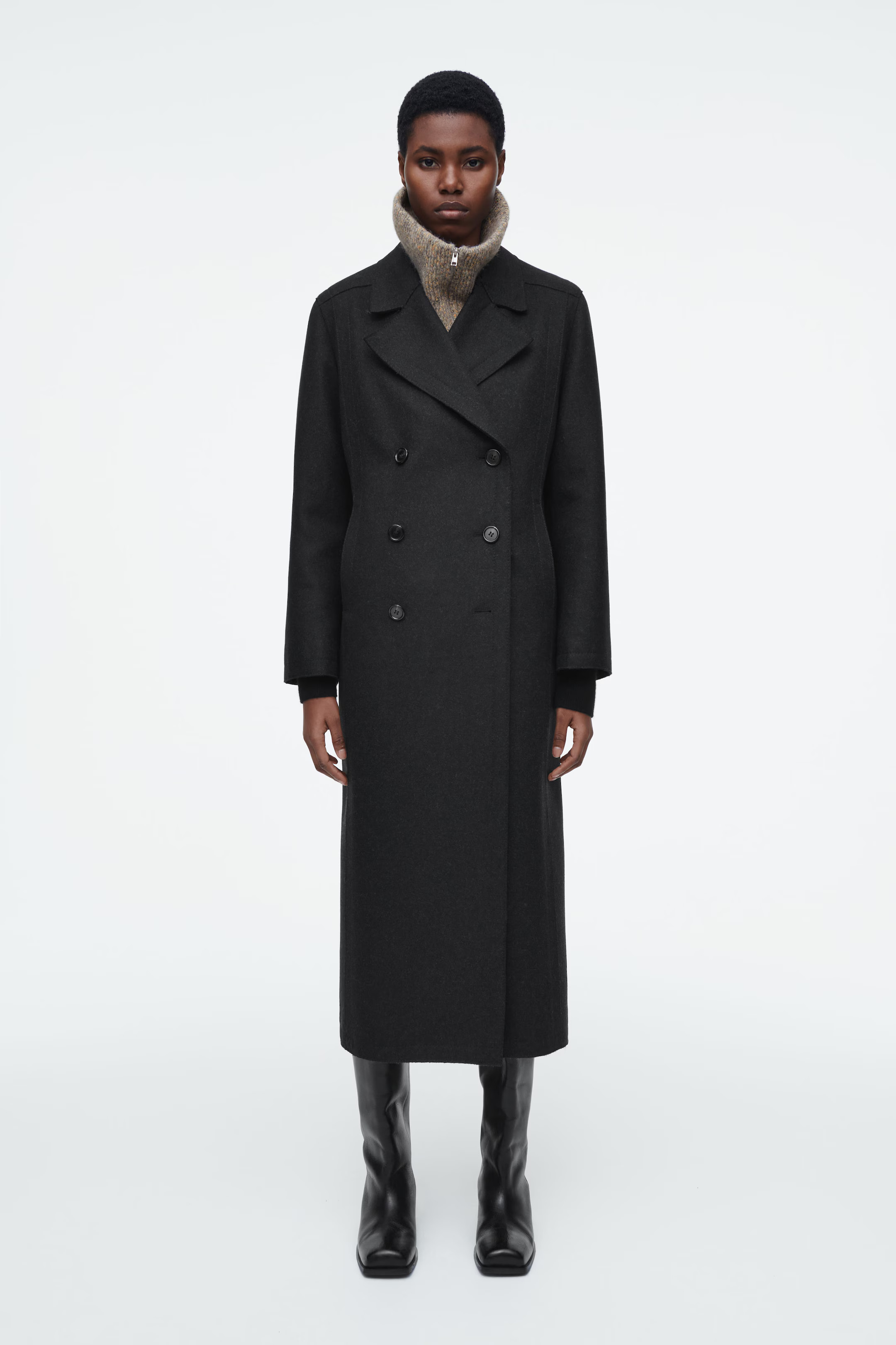 MÉLANGE WOOL-BLEND COLLAR - BEIGE MÉLANGE | COS | COS (AU)