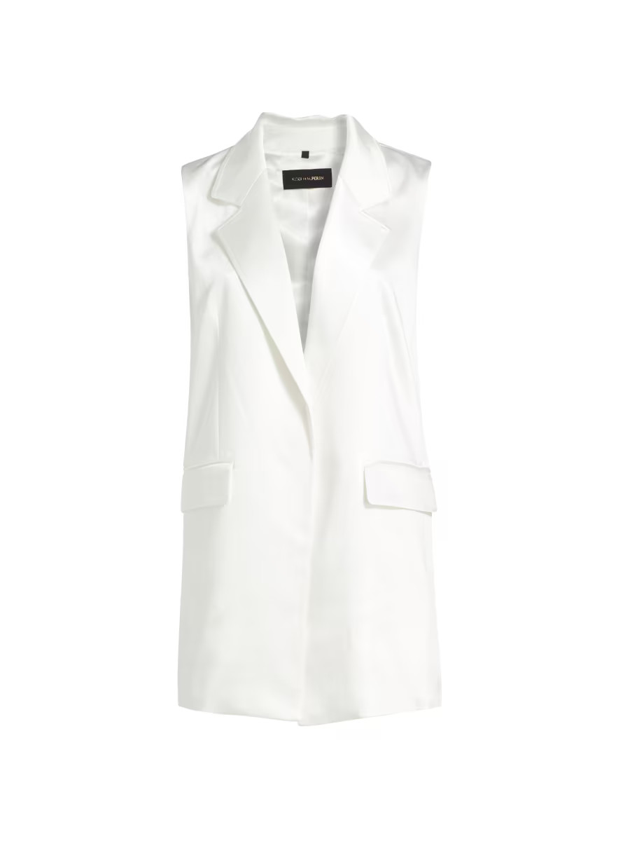 June Satin Longline Vest | Saks Fifth Avenue