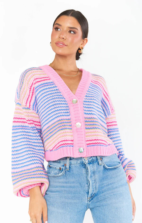 Good Karma Cardi ~ Pink Multi Stripe | Show Me Your Mumu