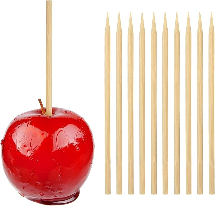 HANSGO Wooden Candy Apple Sticks, 5 mm 7 inch Birch Caramel Apple Cotton Sticks Semi Pointed Loll... | Amazon (US)