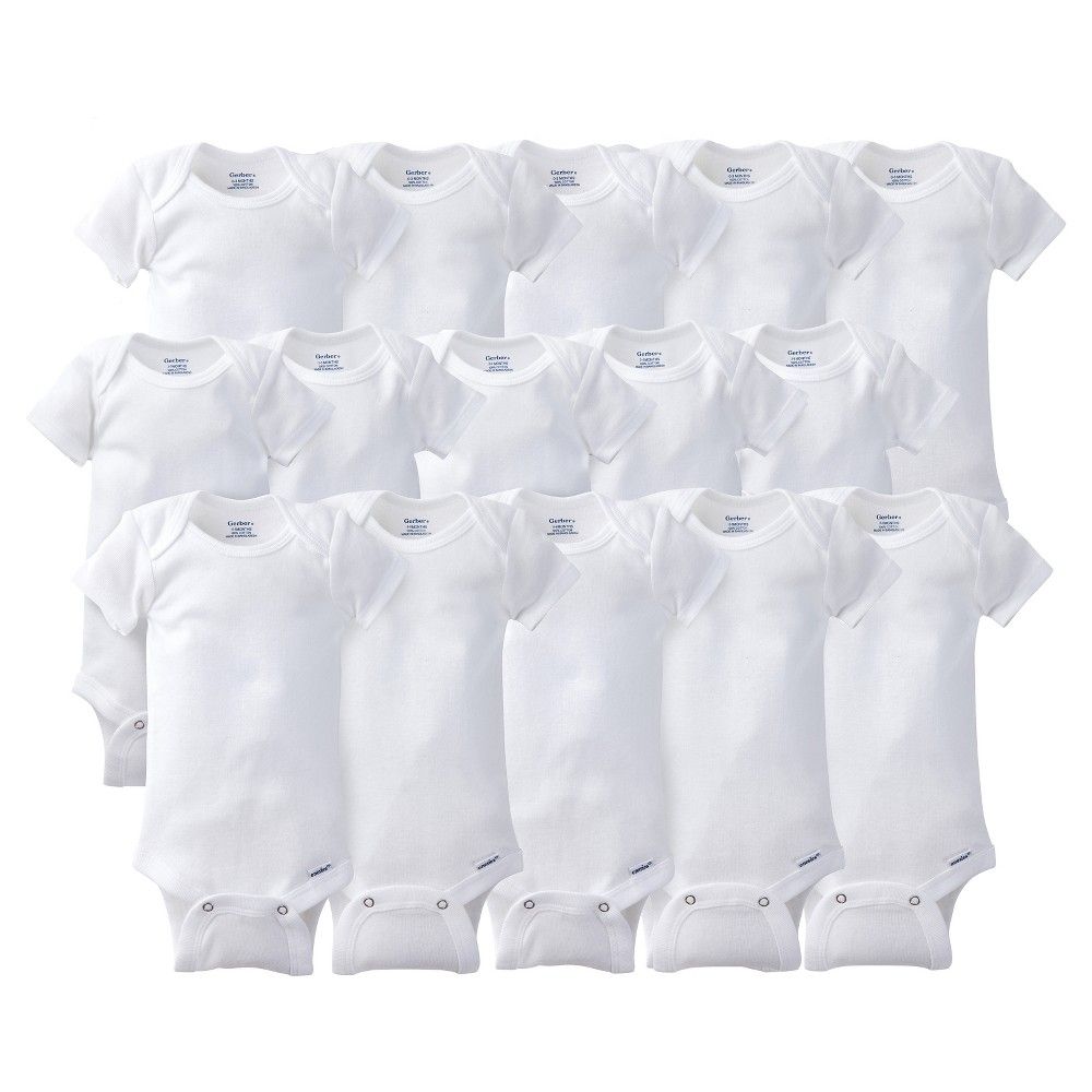 Gerber Onesies Bodysuits 15pc White Grow with Me Bundle - 0-3m, 3-6m, 6-9m, Kids Unisex | Target