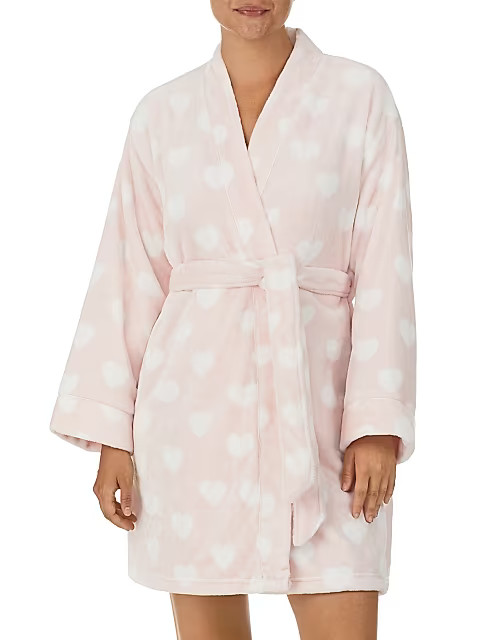 kate spade new york Animal Print Fleece Short Wrap Robe | Saks Fifth Avenue