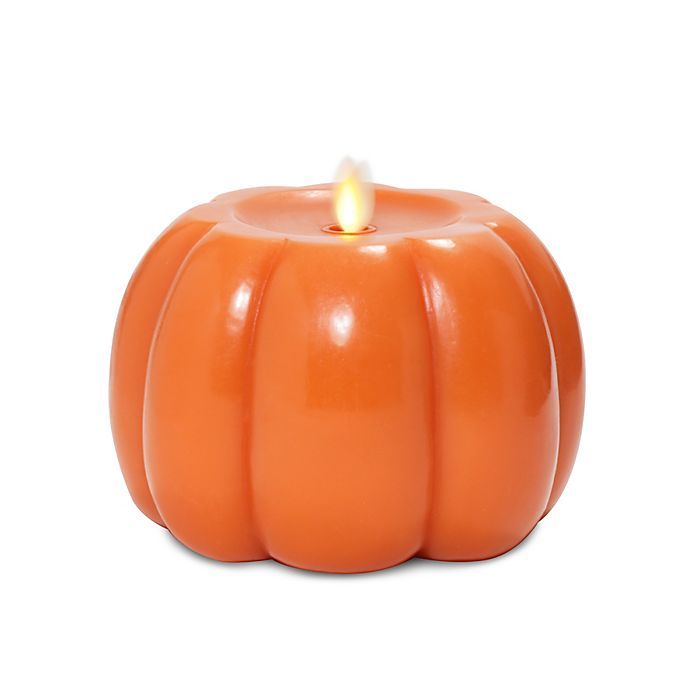 Luminara® Real-Flame Effect Pumpkin Candle in Orange | Bed Bath & Beyond