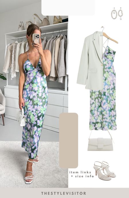 Lovely printed strappy maxi dress. You can adjust the top, the back is open so I picked size 34 (tts). Combined it with a pastel green blazer that’s crease free (size down, wearing xs) and white accessories. Read the size guide/size reviews to pick the right size.

Leave a 🖤 to favorite this post and come back later to shop

#midi dress #wedding guest outfit #spring dress #satin dress 



#LTKSeasonal #LTKstyletip #LTKwedding