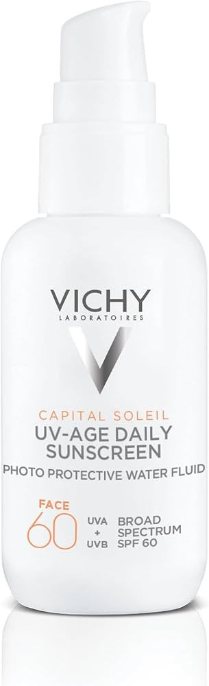 Vichy Capital Soleil UV-Age Daily SPF 60, Anti Aging Sunscreen for Face SPF 60, Hyaluronic Acid +... | Amazon (US)