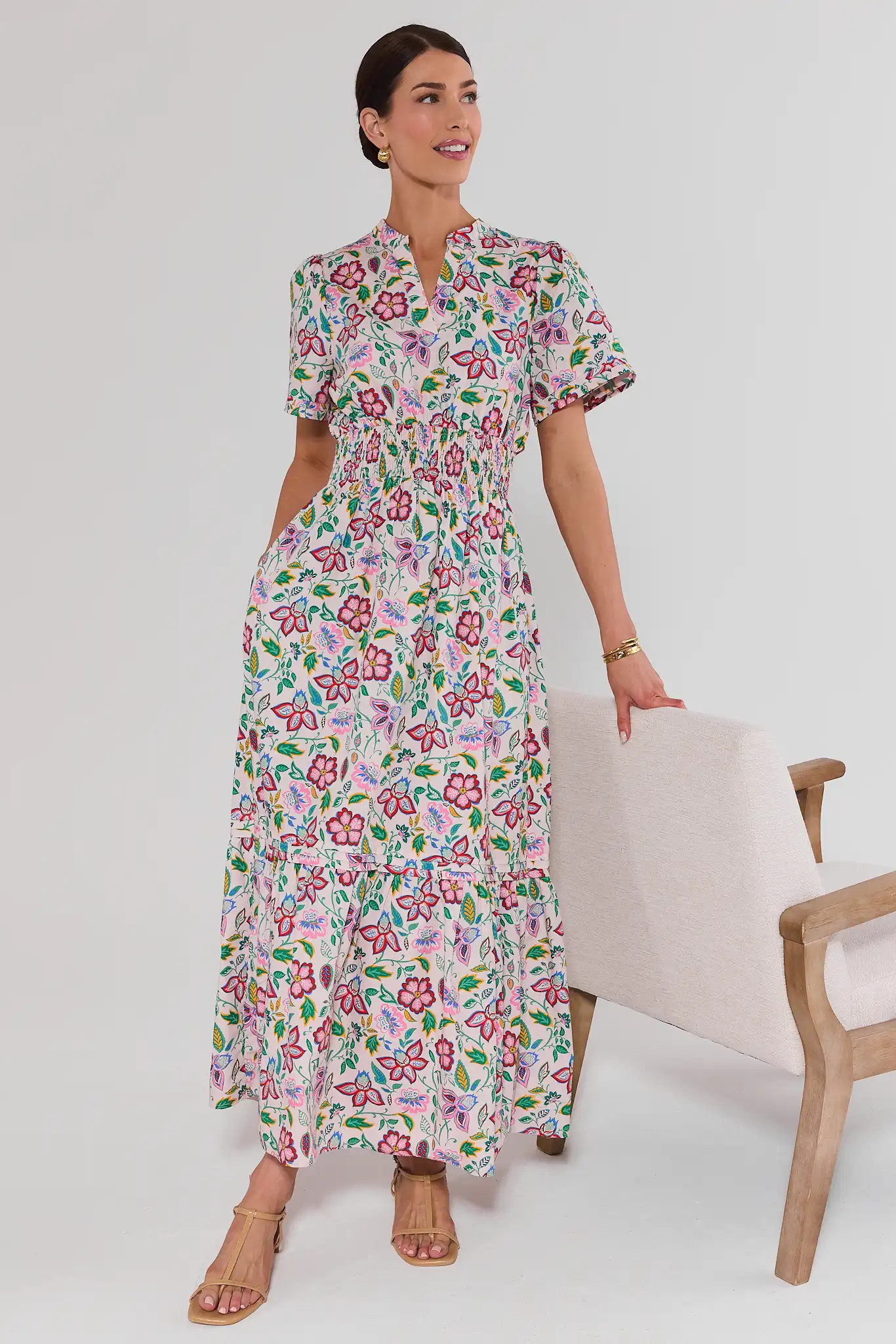 Isabella Mixed Floral Print Maxi Dress | Avara