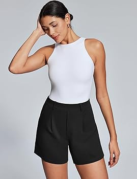 IUGA Womens Dress Shorts for Women High Waisted Trouser Summer Business Womens Dressy Casual Plea... | Amazon (US)