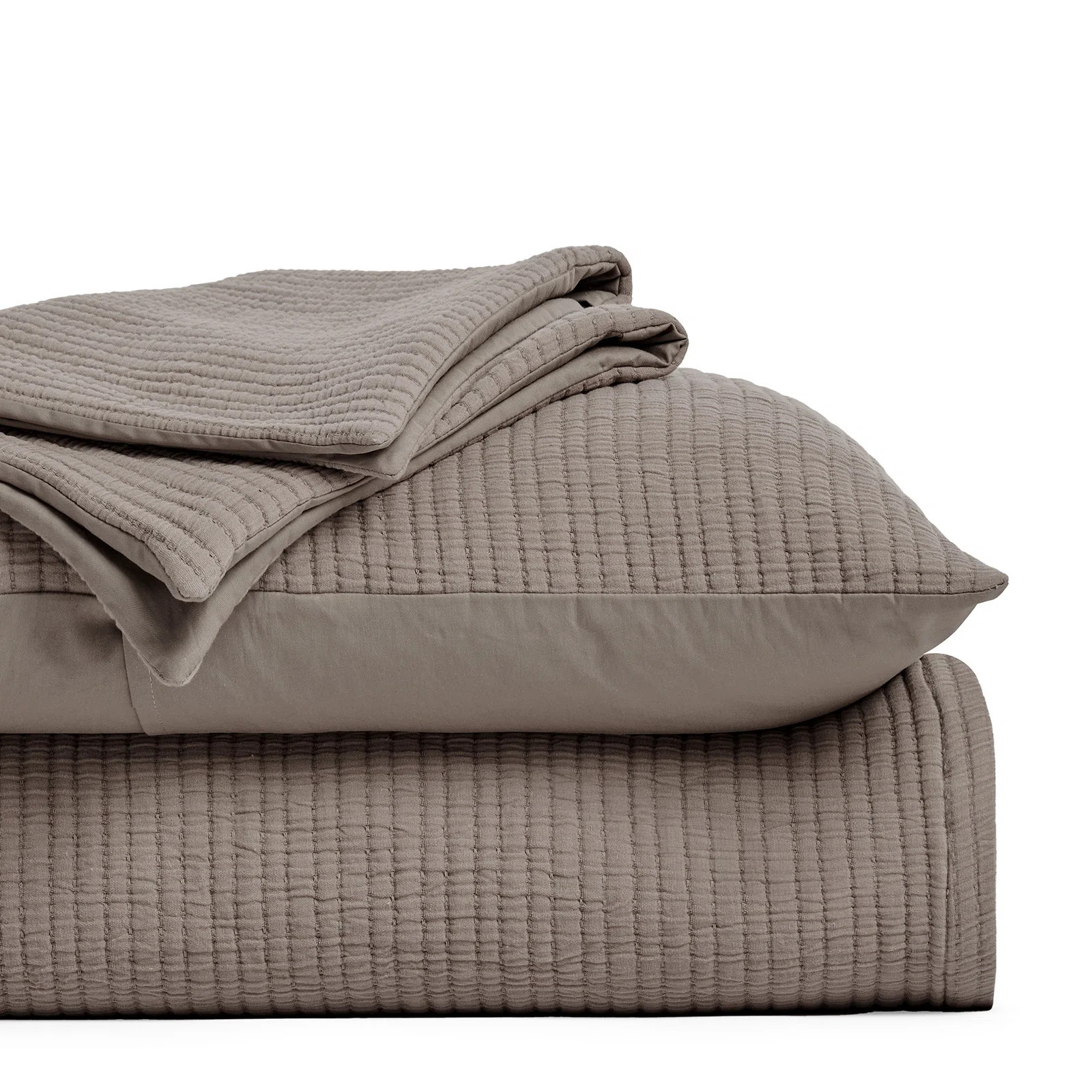 Solid Cotton Gauze Pick-stitch Matelesse Coverlet Bedspread set | Joss & Main