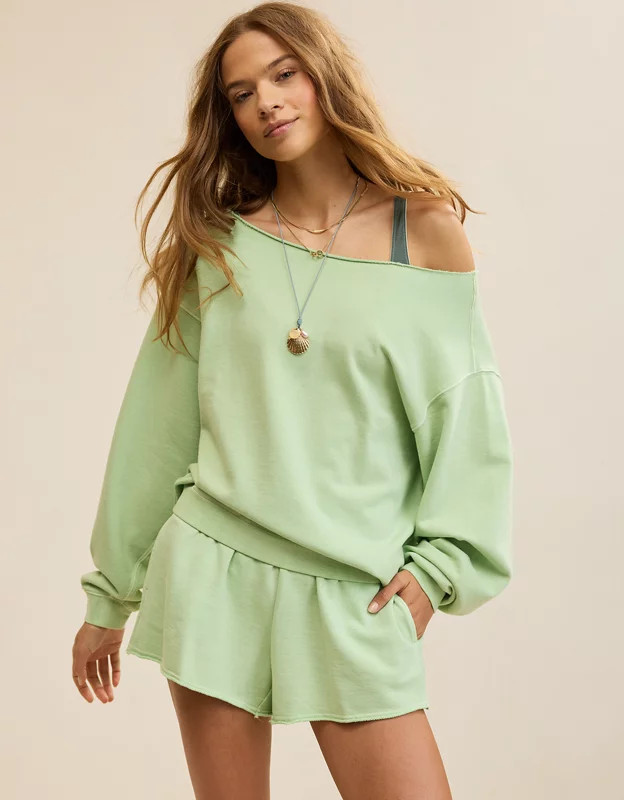 Aerie Alumni Off The Shoulder Sweatshirt | Aerie