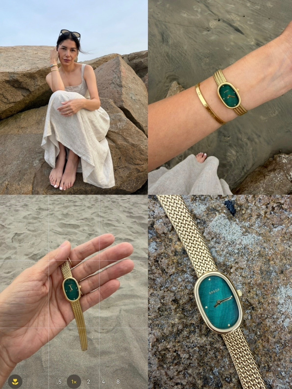 Breda mother of pearl dial watch 
🤍
The perferct holiday gift because the strap is adjustable! 
.