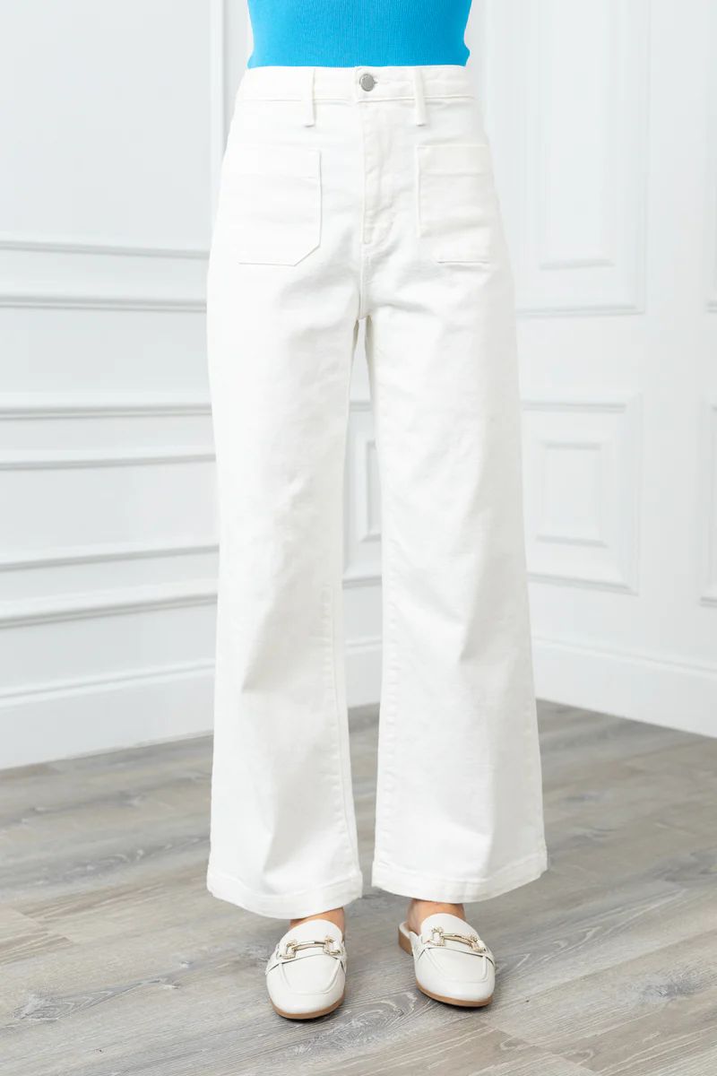 White Wide Leg Jeans - Kimberly Jeans | Avara