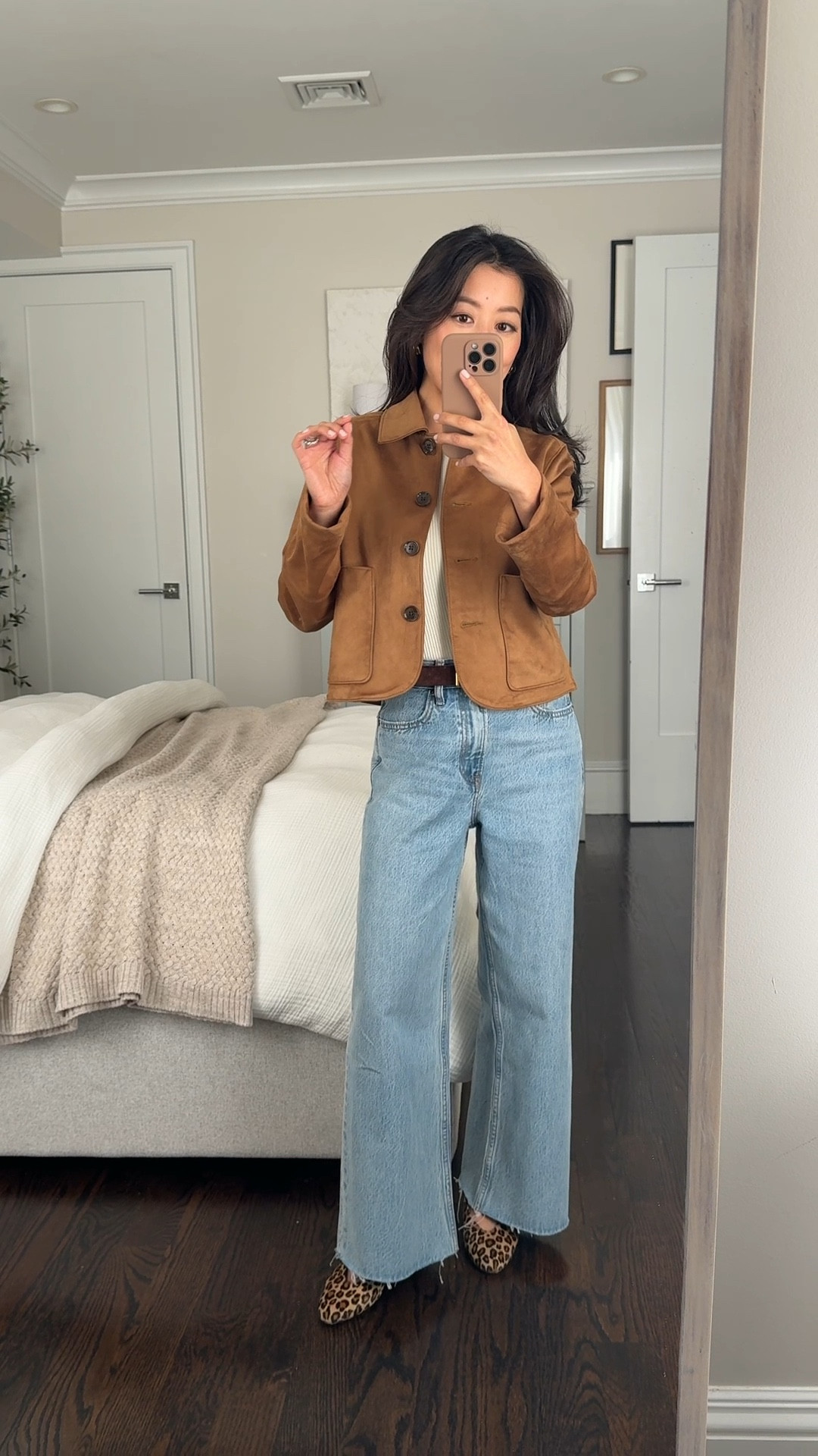 Abercrombie spring picks - Site wide sale + Use code AFJEAN for a stackable 15% off. 

These jeans are great for wearing with sneakers or flats! They’re cropped so I got regular length. If you’re even a little taller than me, you could do tall for full length 

• suede look button-through jacket xxs - Love this Parisian -inspired style! Torso is a great length for petites. I folded the sleeves under 1 inch and they stay in place fairly well. 

• rib slash top in cream xxs 

• AF High Rise Crop Wide Leg Jean 24 Regular - these are just a tad shorter than the inseams listed online. Instead of petite, I got  regular for a full length on me. They hit about half inch from the ground on me with sneakers or flats (looser fit at the waist) 

• essential belt xs 

• Sezane leopard matilda ballerina flats - worn with heel lifts 

Petite friendly spring outfits, light jackets, petite wide jeans 


#LTKPetite #LTKWatchNow #LTKSeasonal
