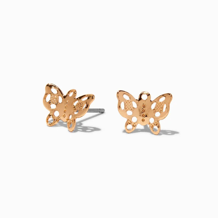 Gold-tone Butterfly Stud Earrings | Claire's (UK)