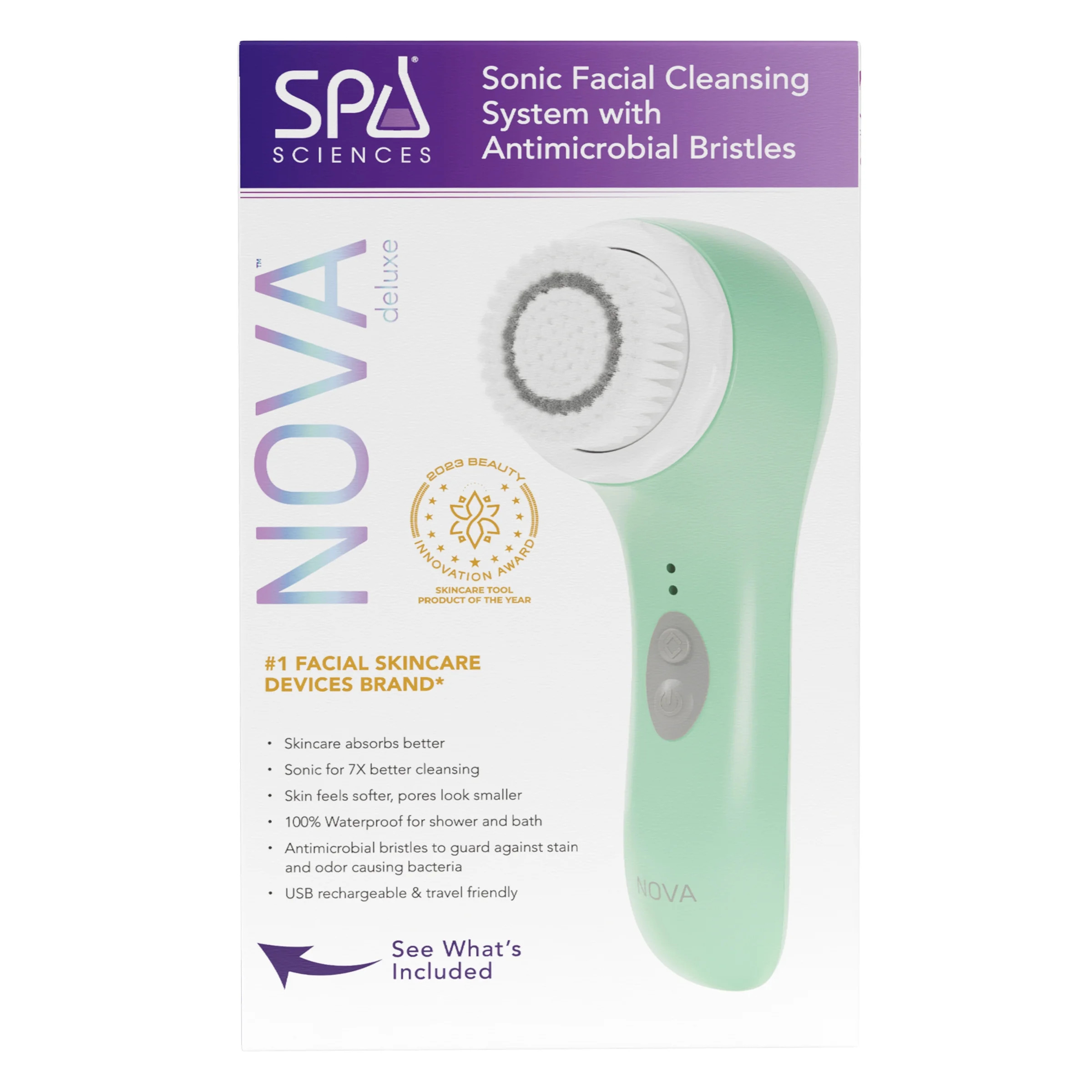 Spa Sciences NOVA: Sonic Facial Cleansing, Exfoliating, Serum Infuser Device with Antimicrobial B... | Walmart (US)