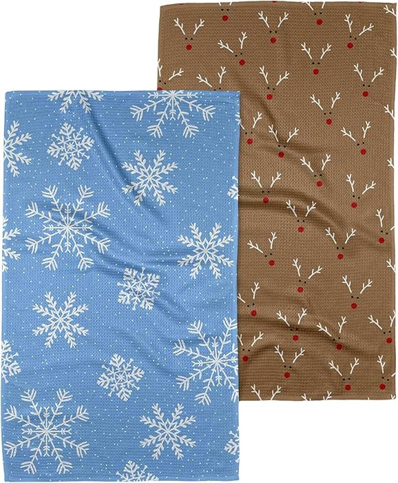GEOMETRY Christmas Kitchen Towels - Quick Dry Microfiber Cloth Dish Towels for Kitchen Drying - P... | Amazon (US)