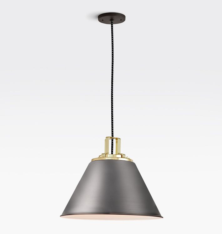 Butte 18" Cone Aged Brass Pendant | Rejuvenation