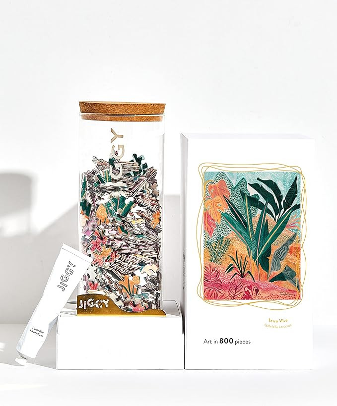 JIGGY - Jigsaw Puzzles for Adults - 800 Piece Decorative Artwork Puzzle + Puzzle Glue Kit - Uniqu... | Amazon (US)