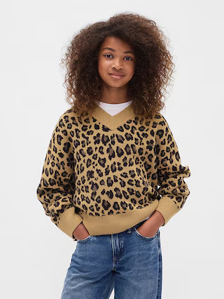 Kids Boxy V-Neck Sweater | Gap (US)