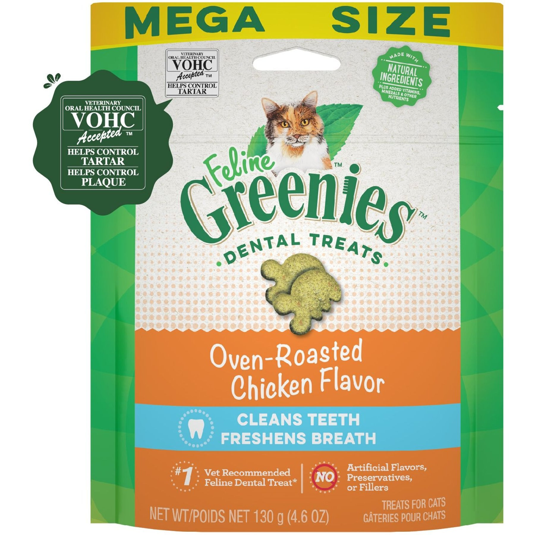 Greenies Feline Oven Roasted Chicken Flavor Adult Dental Cat Treats | Chewy.com