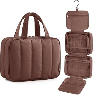 BAGSMART Travel Toiletry Bag for women, Portable Hanging Hook Makeup Bag Organizer, Waterproof Ma... | Amazon (US)