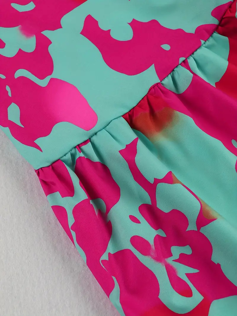 Vacation Floral Print Skirt Set Twist Sweetheart Neck Ruffle - Temu | Temu Affiliate Program