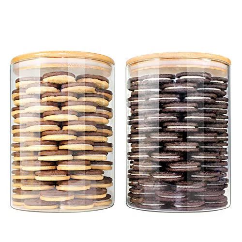Glass Jars with Bamboo Lids EcoEvo, Glass Food Jars and Canisters Sets, 2 Pack of 100oz | Walmart (US)