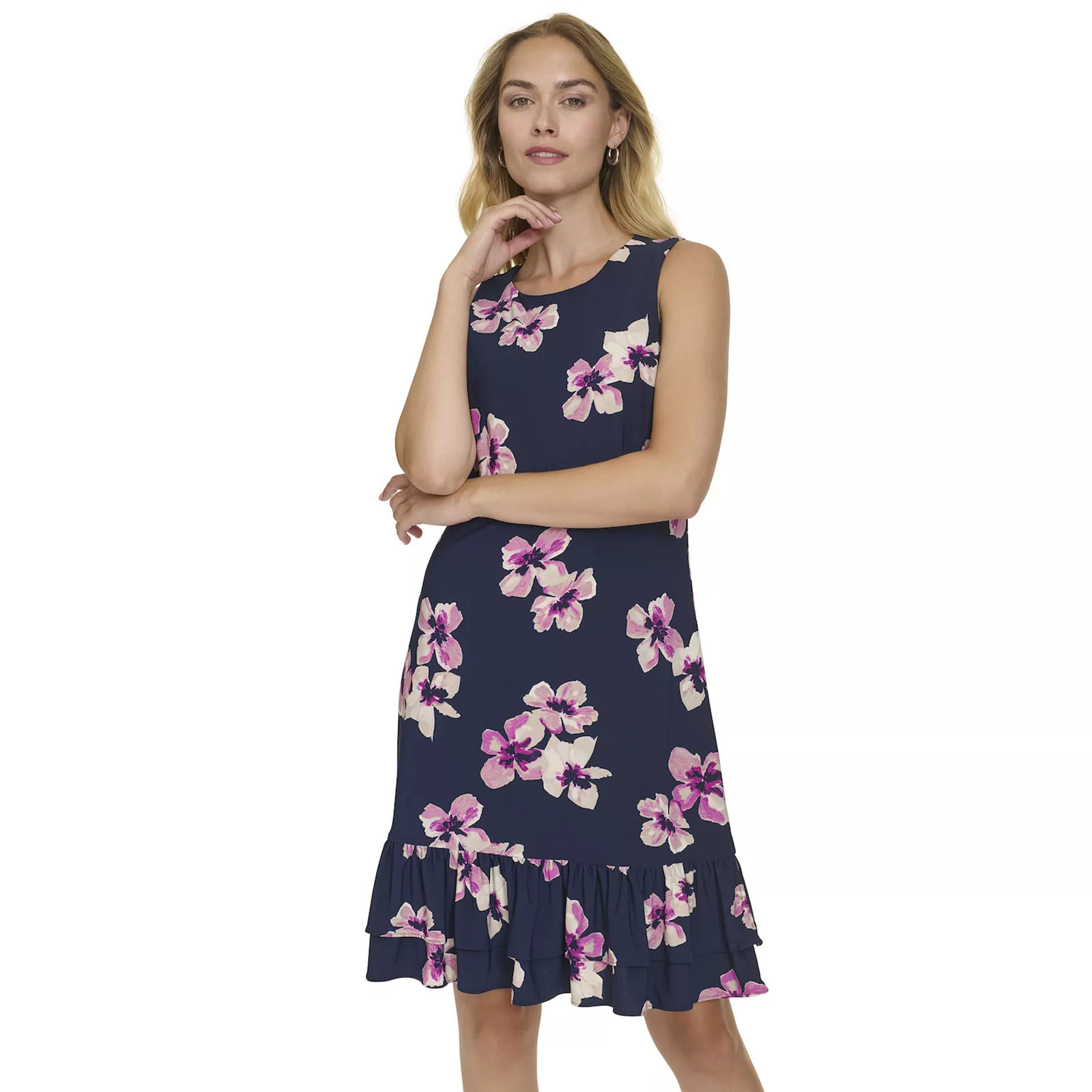 Women's Harper Rose Printed Sleeveless Flounce Skirt Mini Dress, Size: 2, Scatter Floral | Kohl's