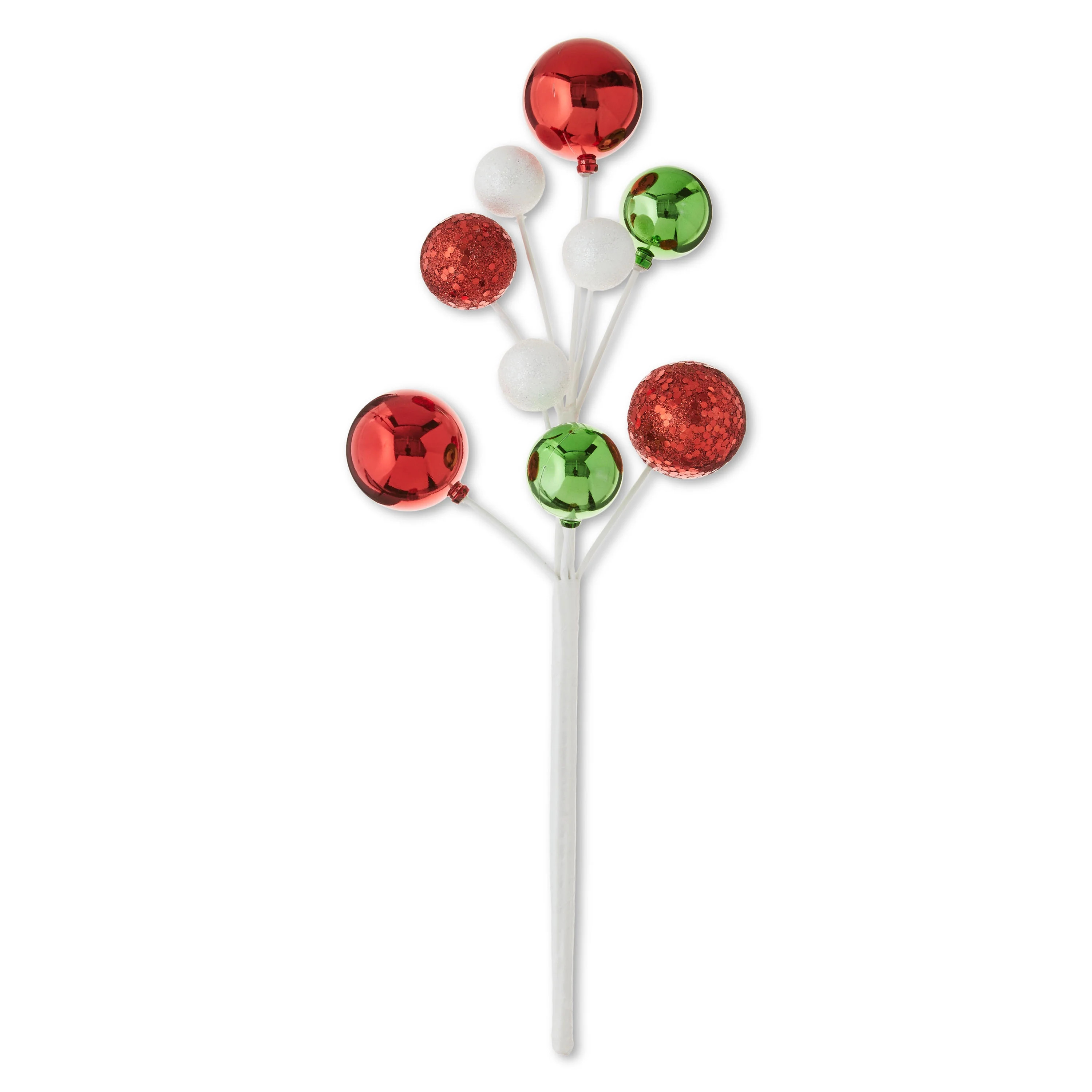 Red and Green Foam Ball Decorative Christmas Pick, 16 in, by Holiday Time | Walmart (US)