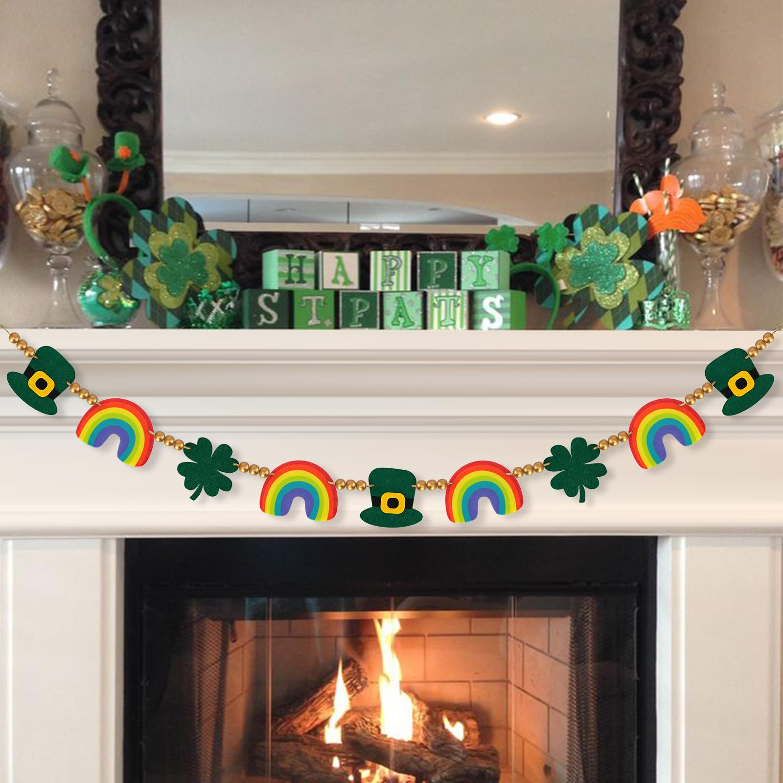 St Patricks Day Banner Decorations St Patricks Day Garland Decor Saint Patricks Day Irish Green D... | Amazon (US)