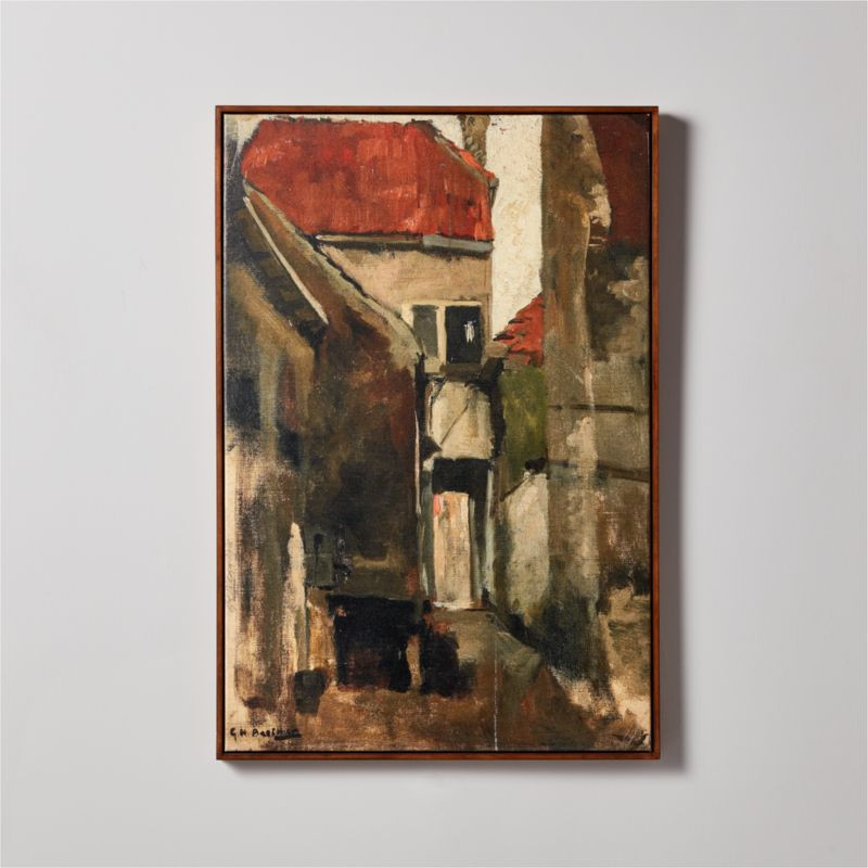'Neighborhood Street In Rijswijk' Reproduction in Floating Frame by George Hendrik Breitner 25''x... | CB2