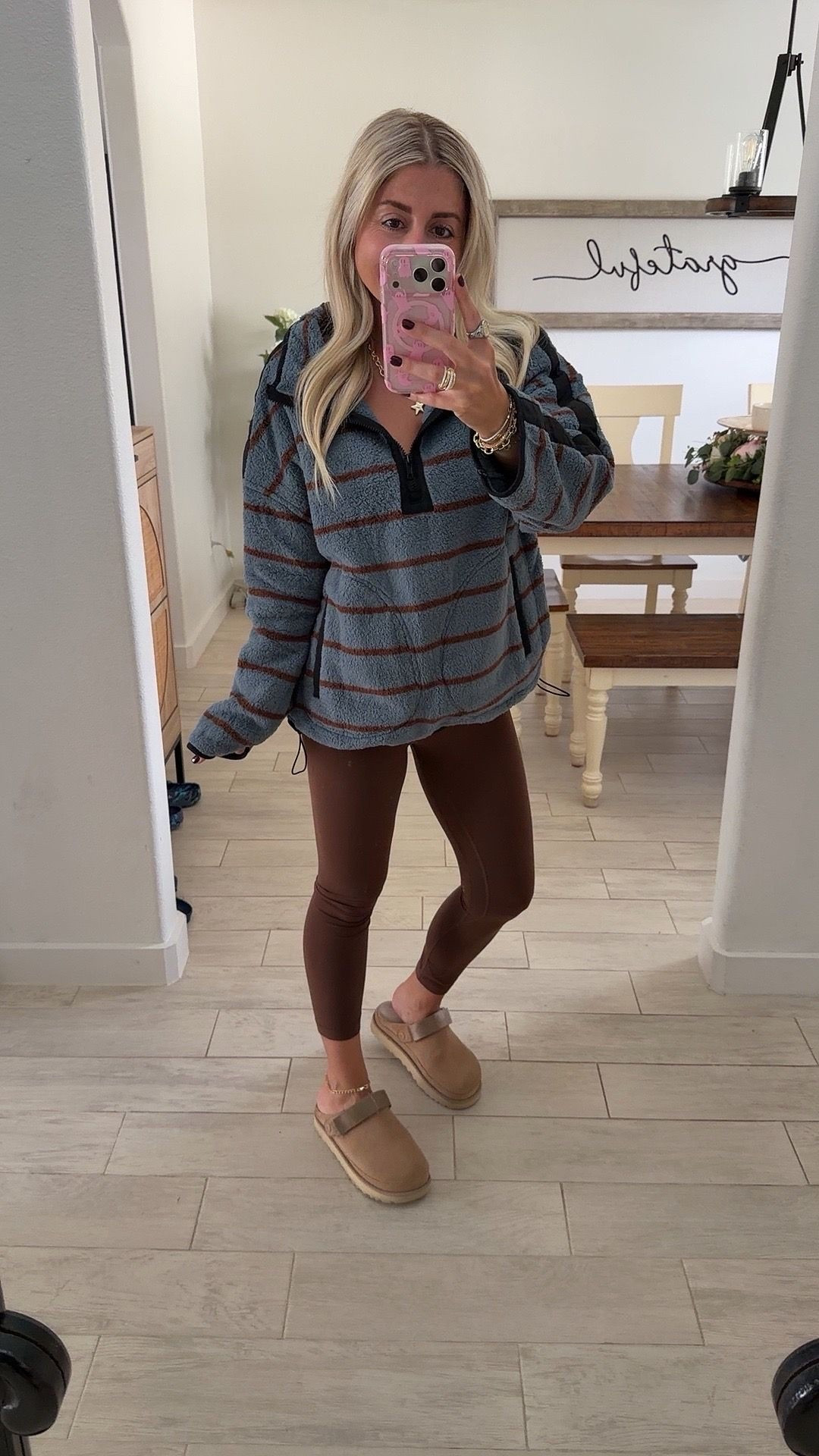Comfy cute fall outfit on sale
M fleece pullover 
Align leggings 
Ugg clogs tts

#LTKSaleAlert #LTKootd