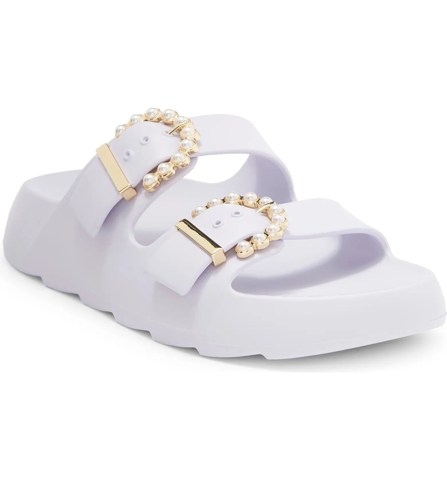 Imitation Pearl Buckle Slide Sandal (Women) | Nordstrom Rack