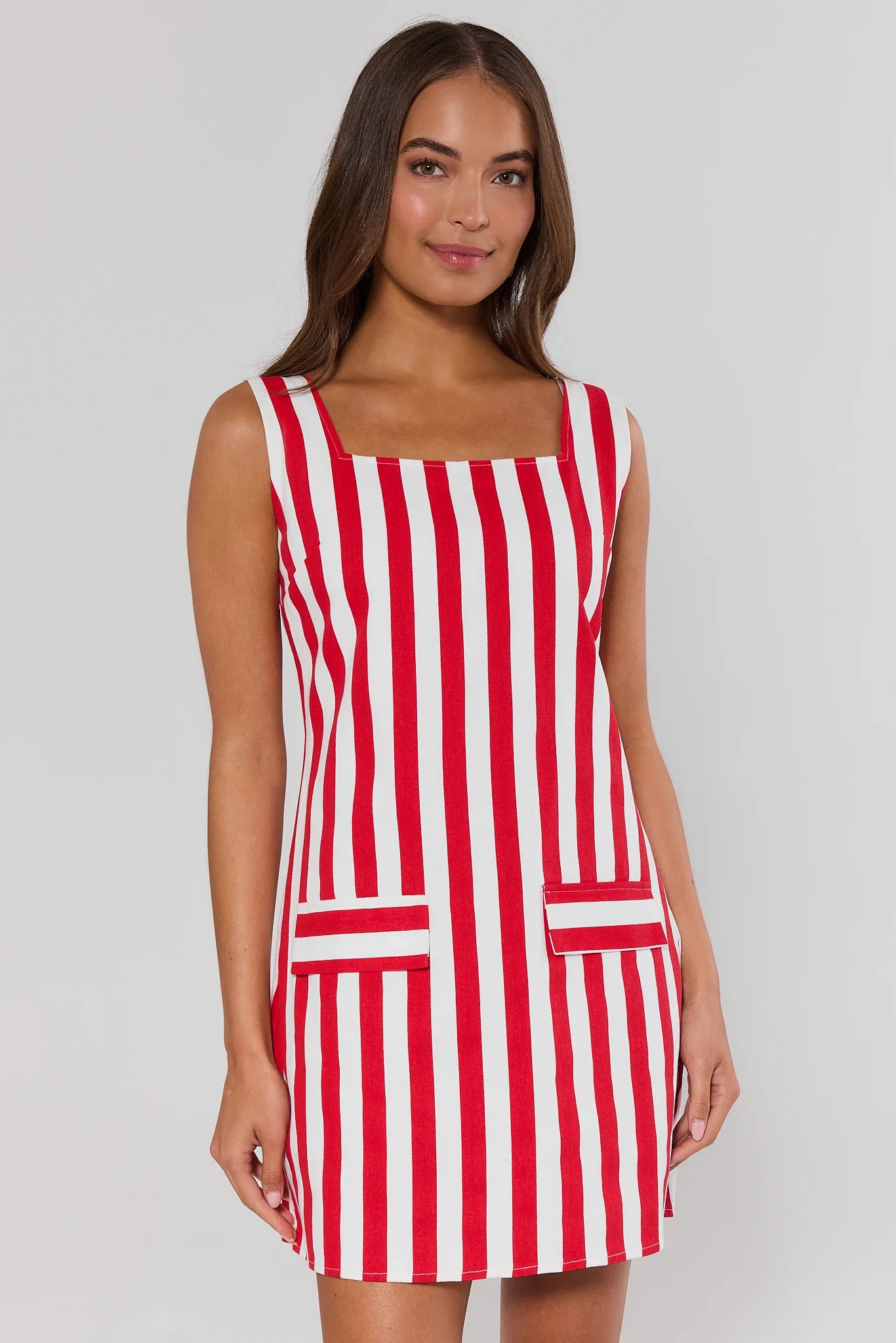 Red Striped Short Dress | Avara