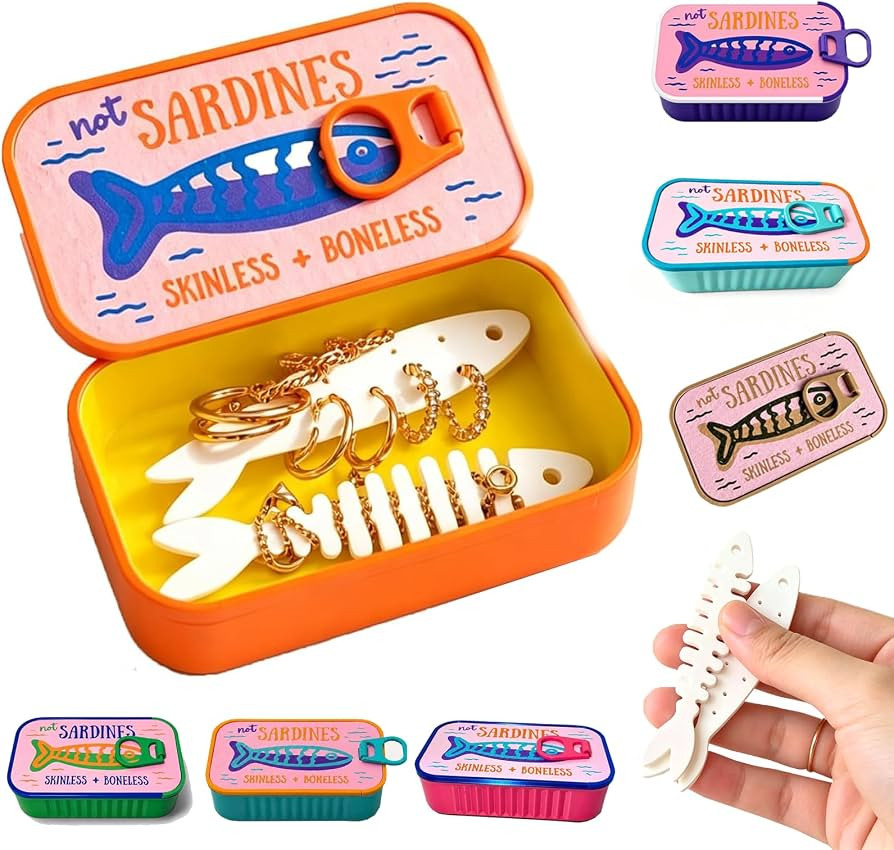 Sardines Travel Jewelry Case, Sardine Tin Jewelry Box, 3d Printed Sardine Tin Like Jewelry Case, ... | Amazon (US)