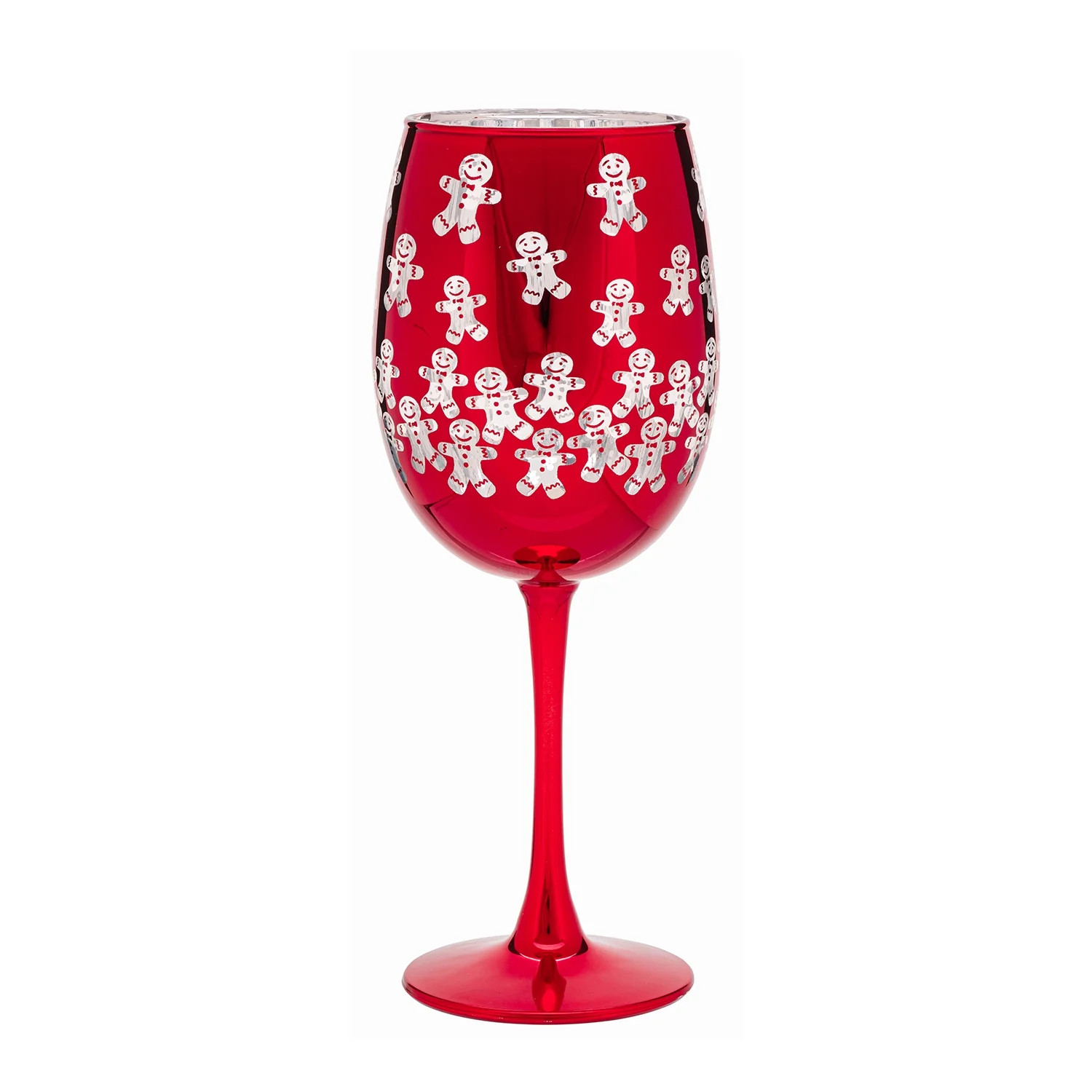 Holiday Time Two Tone Wine Glass Gingerbread Man 15.5 OZ | Walmart (US)