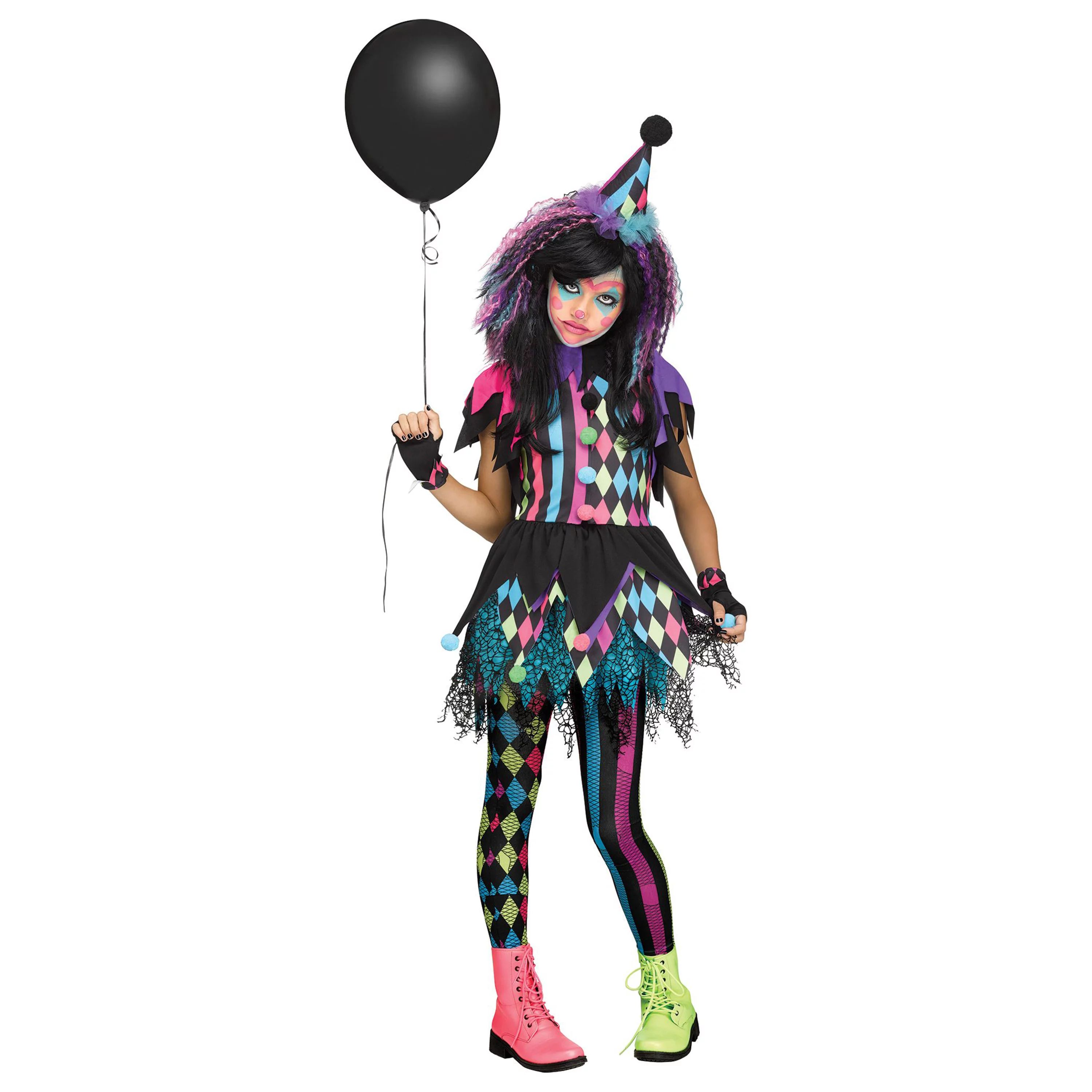 Fun World Inc. Twisted Circus Clown Halloween Scary Costume Female, Child 4-10, Multi-Color | Walmart (US)