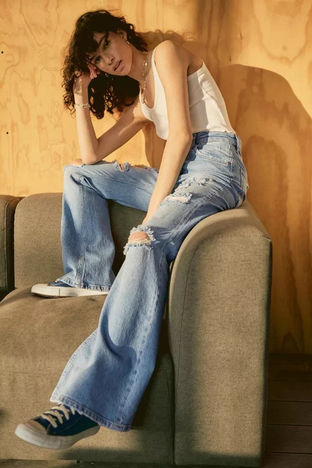 BGD Distressed Vintage Wash Flare Jean | Urban Outfitters (US and RoW)