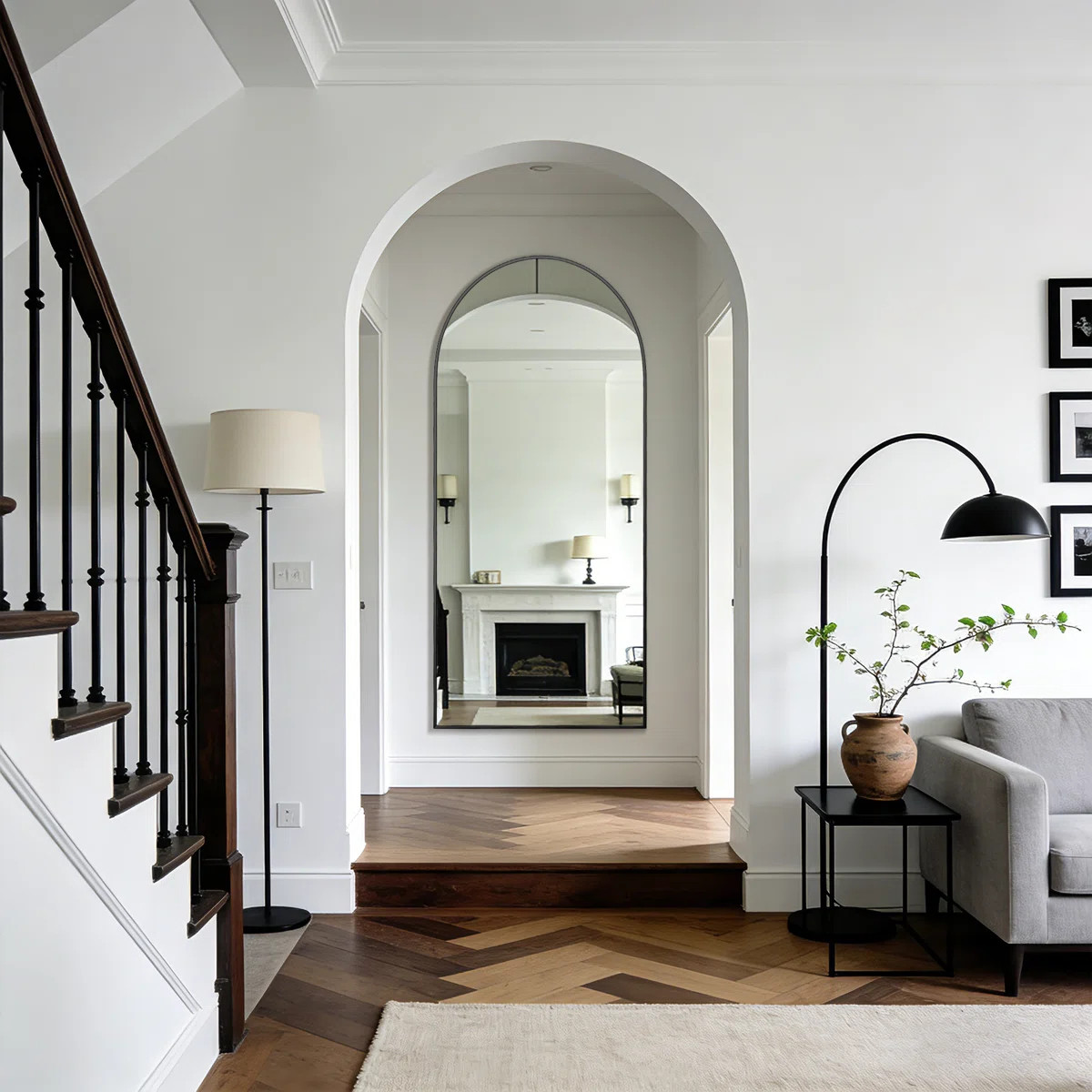 Arched Metal Oversized Full Length Mirror Wall Mirror Hanging Or Leaning With Stand | Wayfair North America