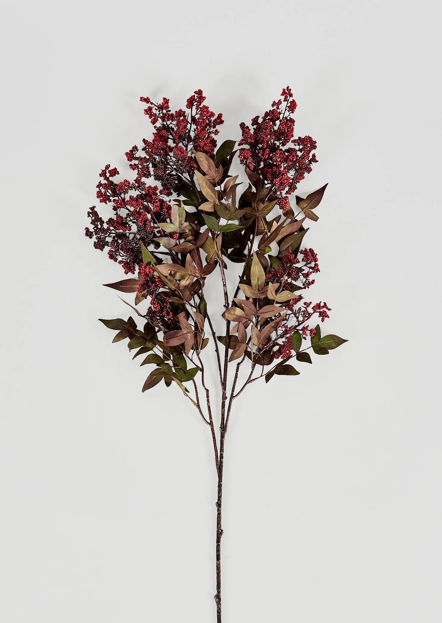 Red Burgundy Faux Nandina Berry Branch - 45" | Afloral