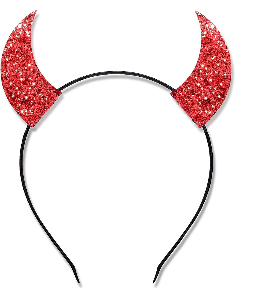 ZITULRY Halloween Headbands for Women Rhinestone Devil Horns Headband Crystal Cat Ears Headband H... | Amazon (US)