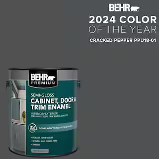 1 gal. #PPU18-01 Cracked Pepper Semi-Gloss Enamel Interior/Exterior Cabinet, Door & Trim Paint | The Home Depot