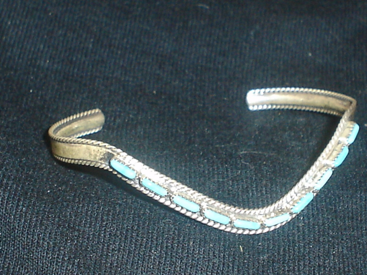 ELEGANT ZUNI STERLING SILVER TURQUOISE TIARA BRACELET NATIVE AMERICAN DEAD PAWN | eBay US