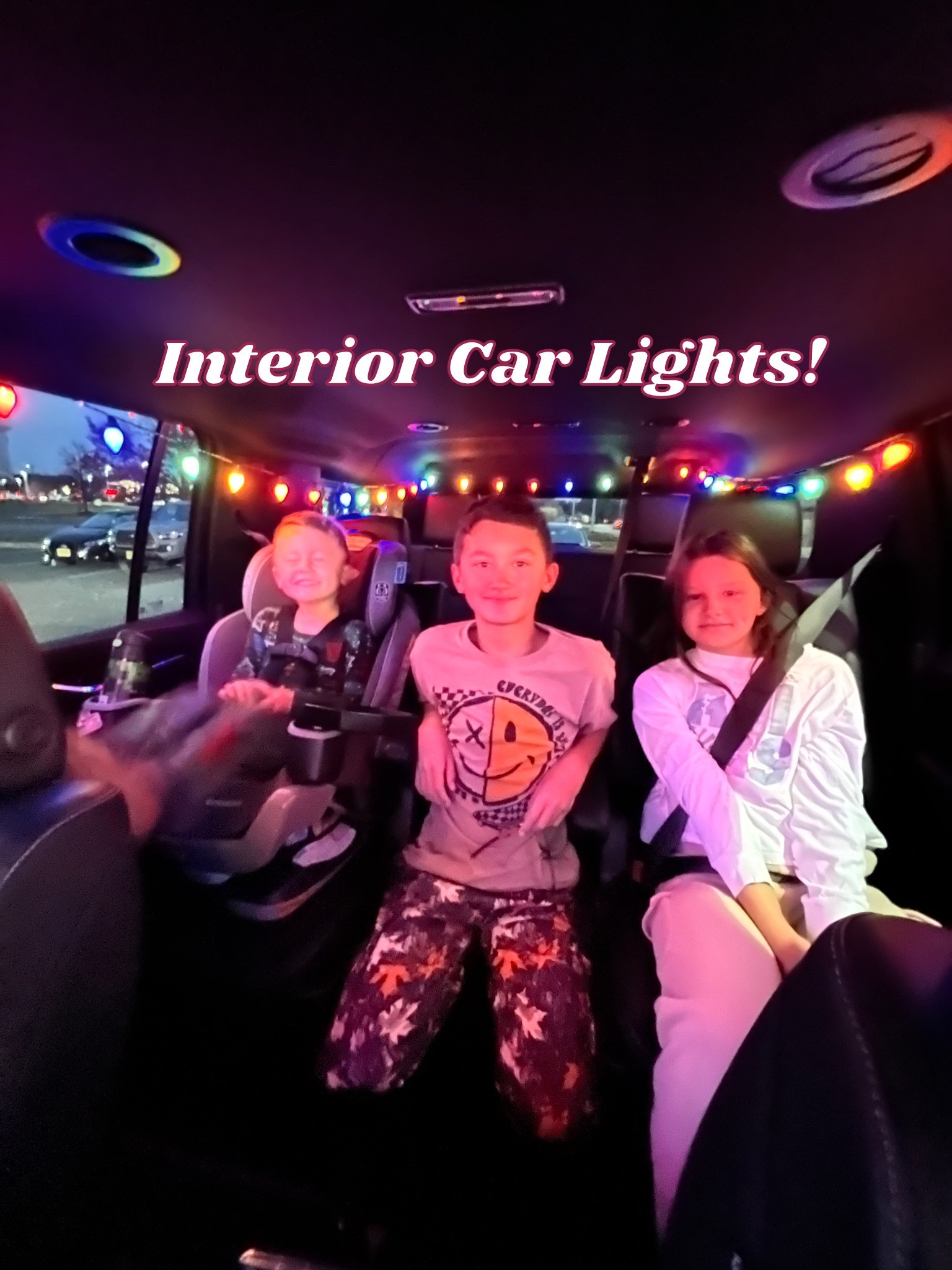 We are OBSESSED with these lights for the inside of our car! 