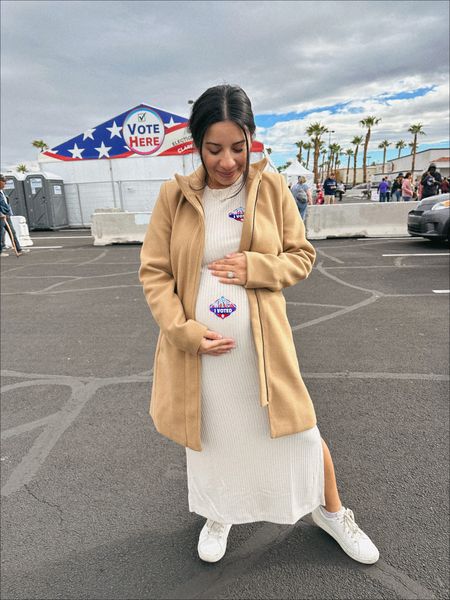 Go vote! Also wearing the coziest dress and jacket. 

Wearing an XS Petite in dress, but also have it in a regular XS and it’s fits great just slighting longer. 

Jacket is XS, also have in a S.

Sweater dress, slit sweater dress, cream dress, cream sweater dress, wool jacket, peacoat jacket, camel trench, camel jacket.

#LTKSeasonal #LTKunder50 #LTKsalealert